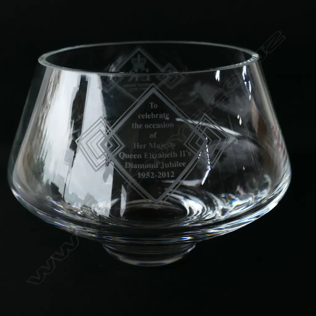 DARTINGTON CRYSTAL BOWL QE II DIAMOND JUBILEE Image 1++