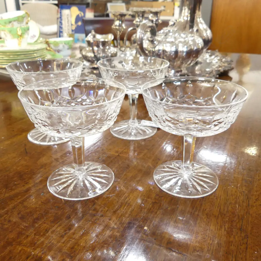 4 WATERFORD CHAMPAGNE COUPES H.105mm Image 1++