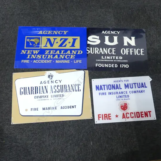4 INSURANCE COMPANY SIGNS 305x460mm