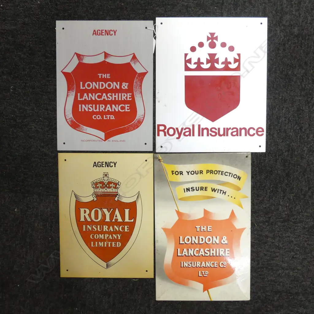 4 INSURANCE COMPANY SIGNS - RED SHEILDS Image 1++