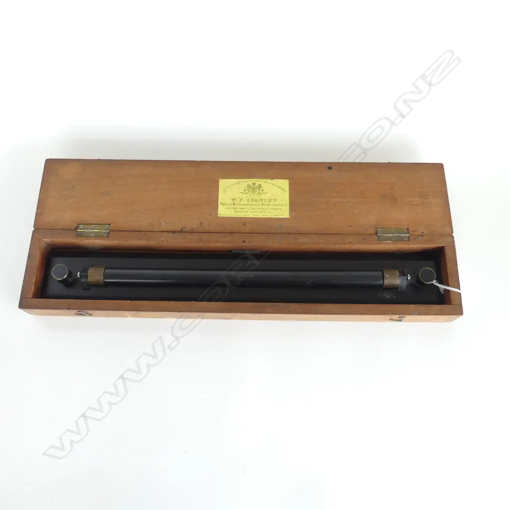 ANTIQUE STANLEY 18'' BRASS NAVIGATION RULER, CASED Image 1++