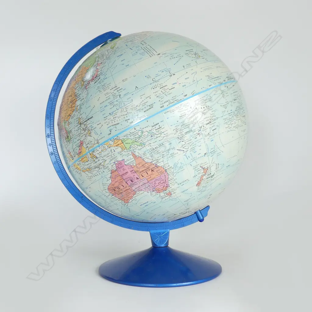 WORLD GLOBE ON METAL BASE by REPLOGLE Image 1++