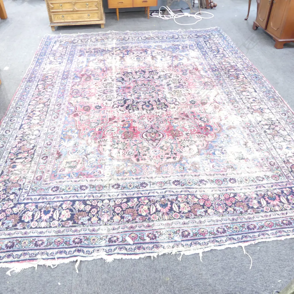 LARGE HAND KNOTTED PERSIAN CARPET (showing signs of wear) 2600 x 3600mm Image 1++