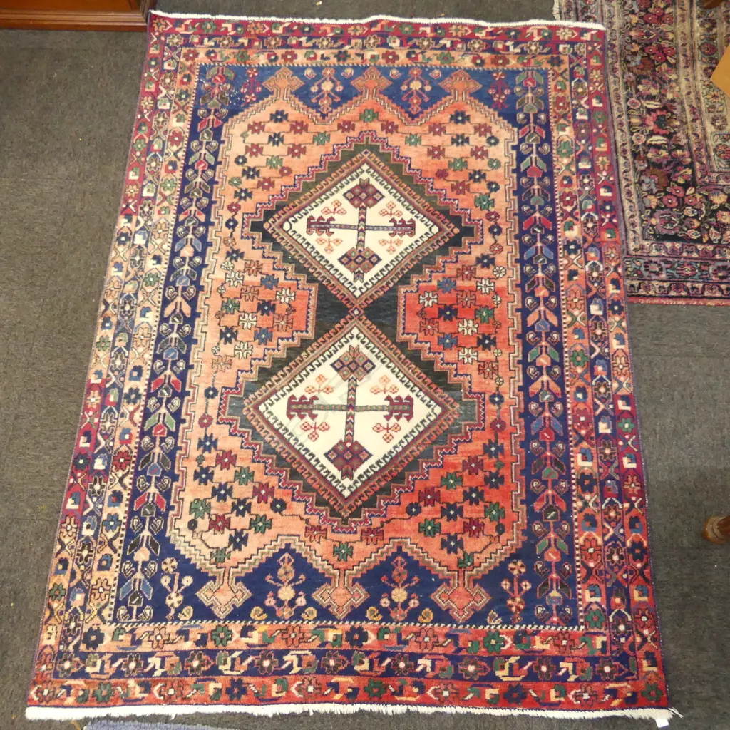 HANDKNOTTED PERSIAN RUG (some fading) 1450 x 2030mm Image 1++