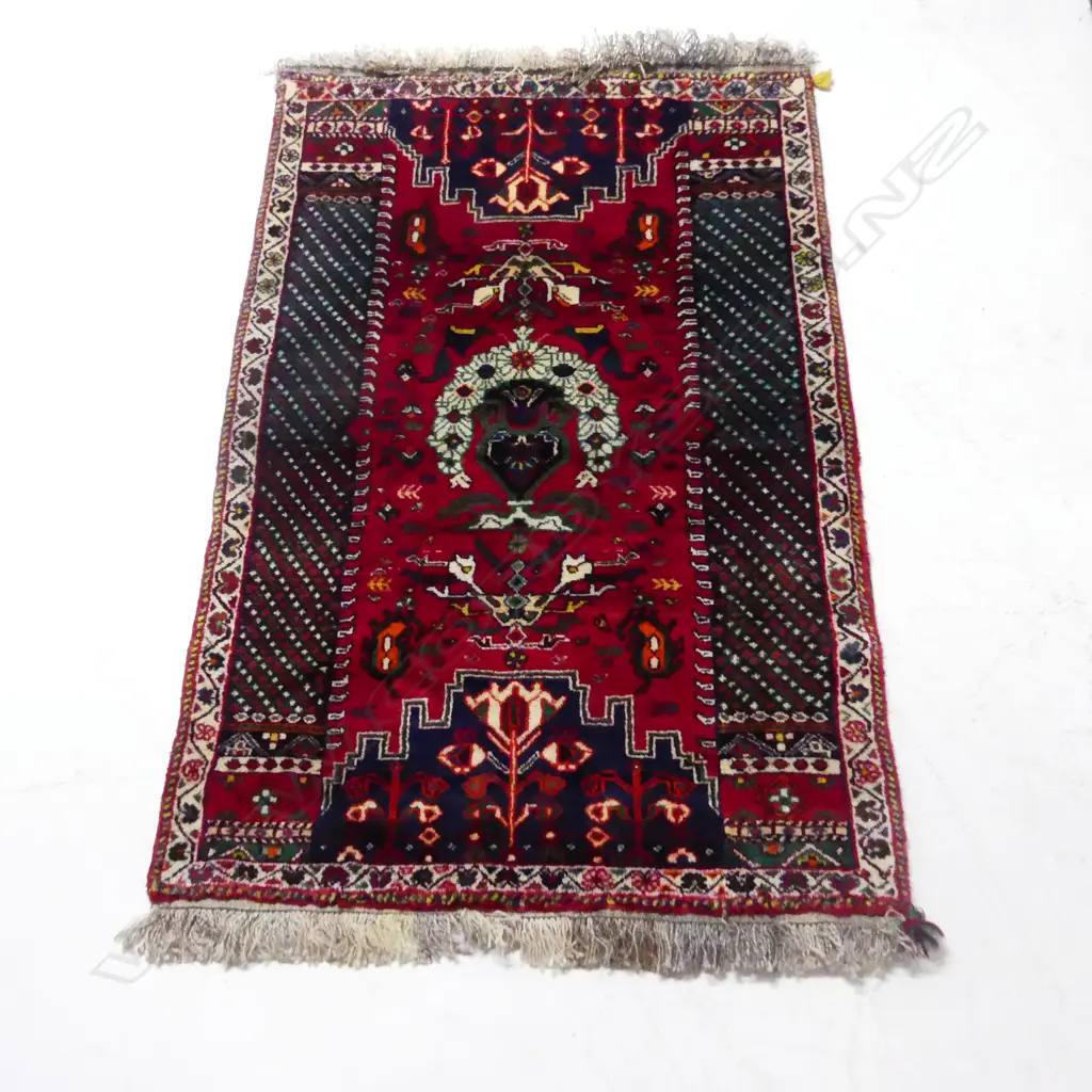 HAND KNOTTED PERSIAN SHIRAZ AREA RUG, ALL WOOL 1660 x 1040mm Image 1++