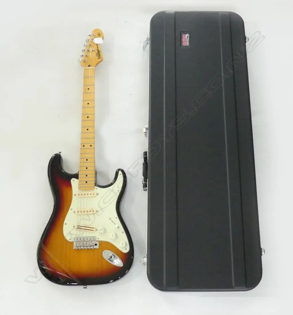 VINTAGE BRAND V6 STRATOCASTER ELECTRIC  GUITAR WITH DIMARZIO PICKUPS WITH HARD CASE Image 1++