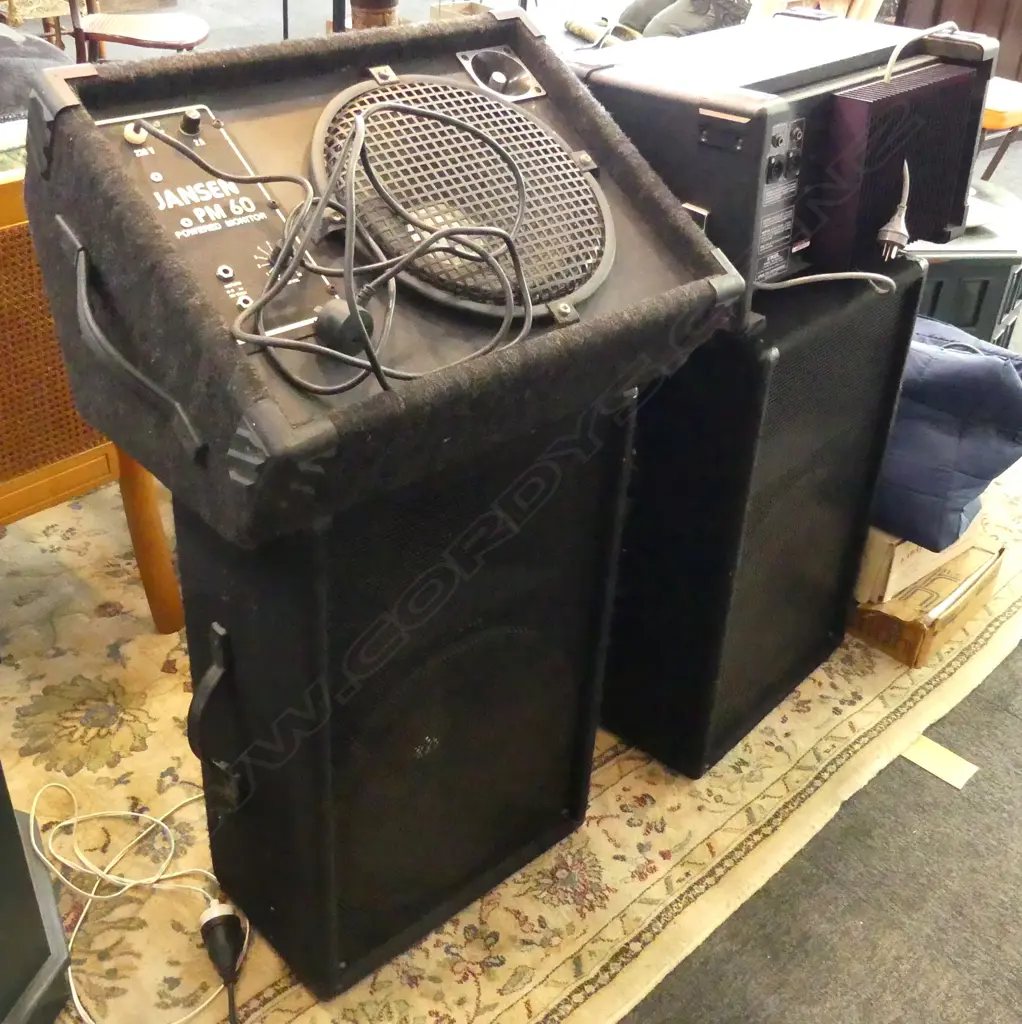 MUSICIANS BAND SPEAKERS X3 + AMP + MIXERS + MICROPHONE ETC INCLS.... Image 1++