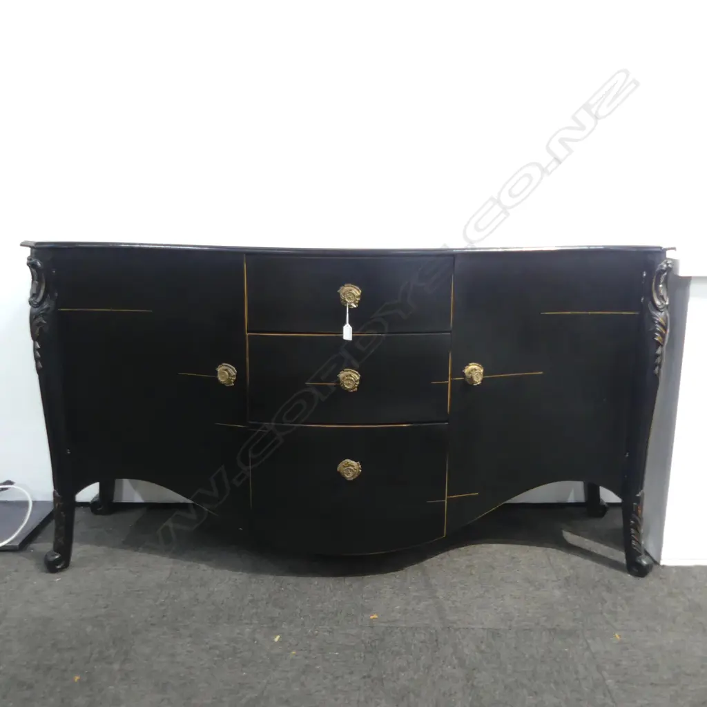 FRENCH STYLE BLACK PAINTED BUFFET SIDEBOARD 1600x500x850mm Image 1++