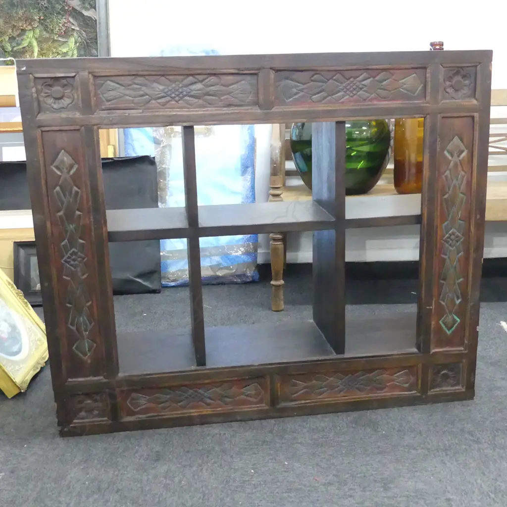 INDONESIAN EBONISED TEAK CUPBOARD 1200x325x1000mm Image 1++