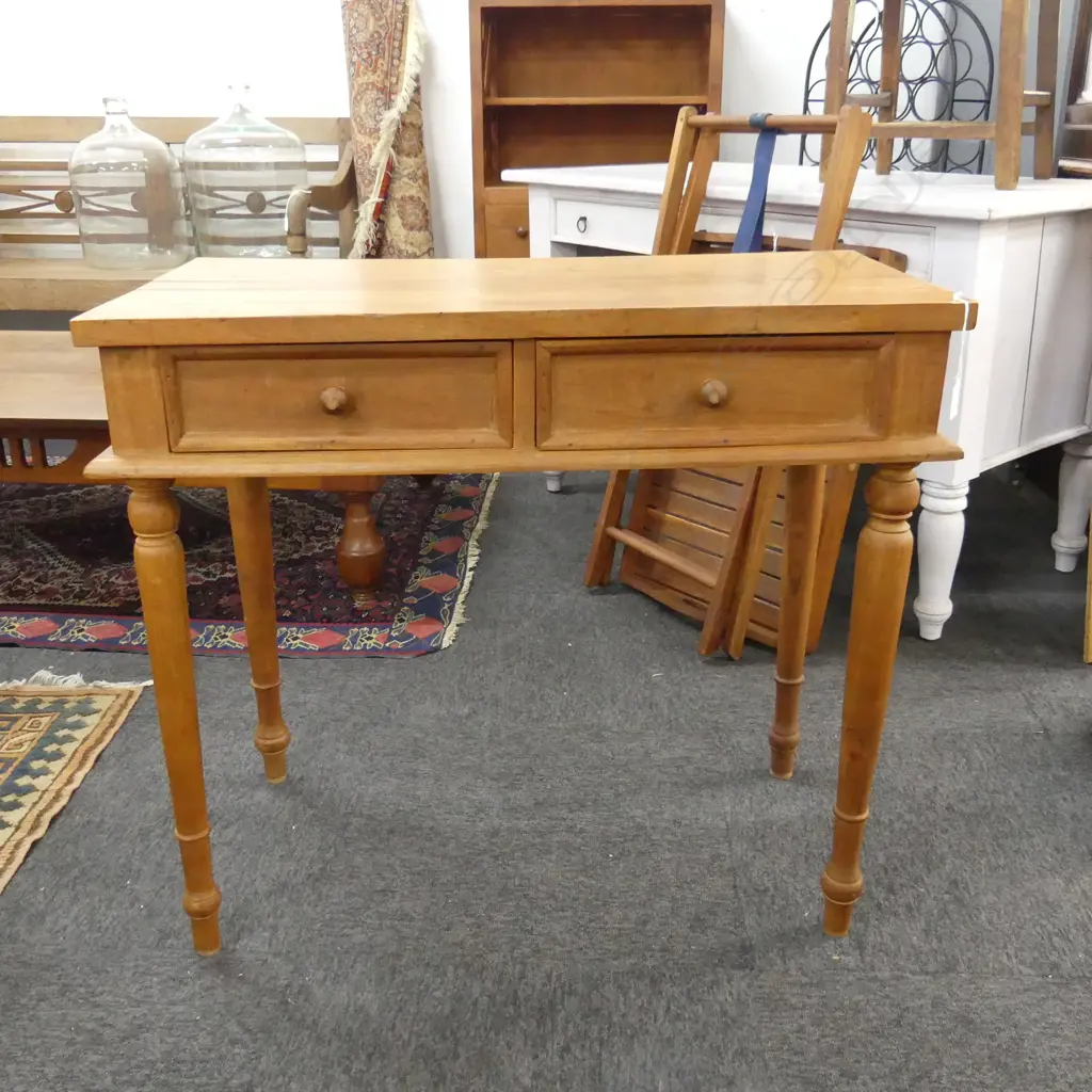 WOODEN TABLE w. 2 DRAWERS 805x415x715mm Image 1++