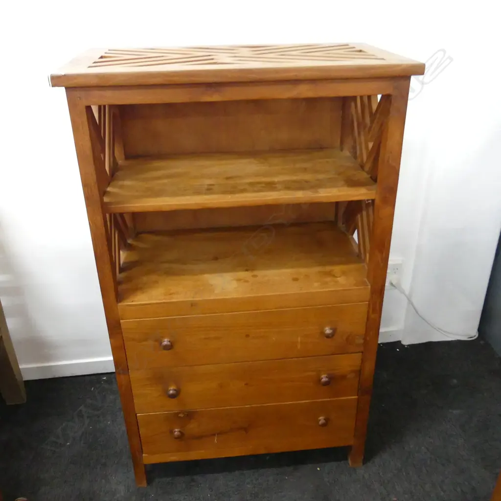 TEAK? SHELVES w. TRELLIS DESIGN 735x420x1190mm Image 1++