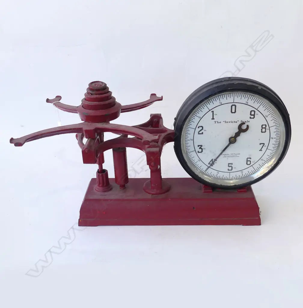 VINTAGE 'INVICTA' SCALE W.500mm w. 5 WEIGHTS Image 1++