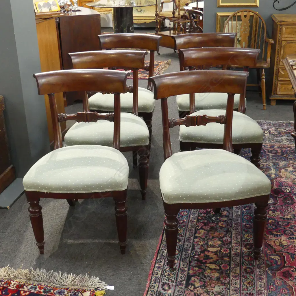 6 VICTORIAN BLADE BACK DINING CHAIRS Image 1++