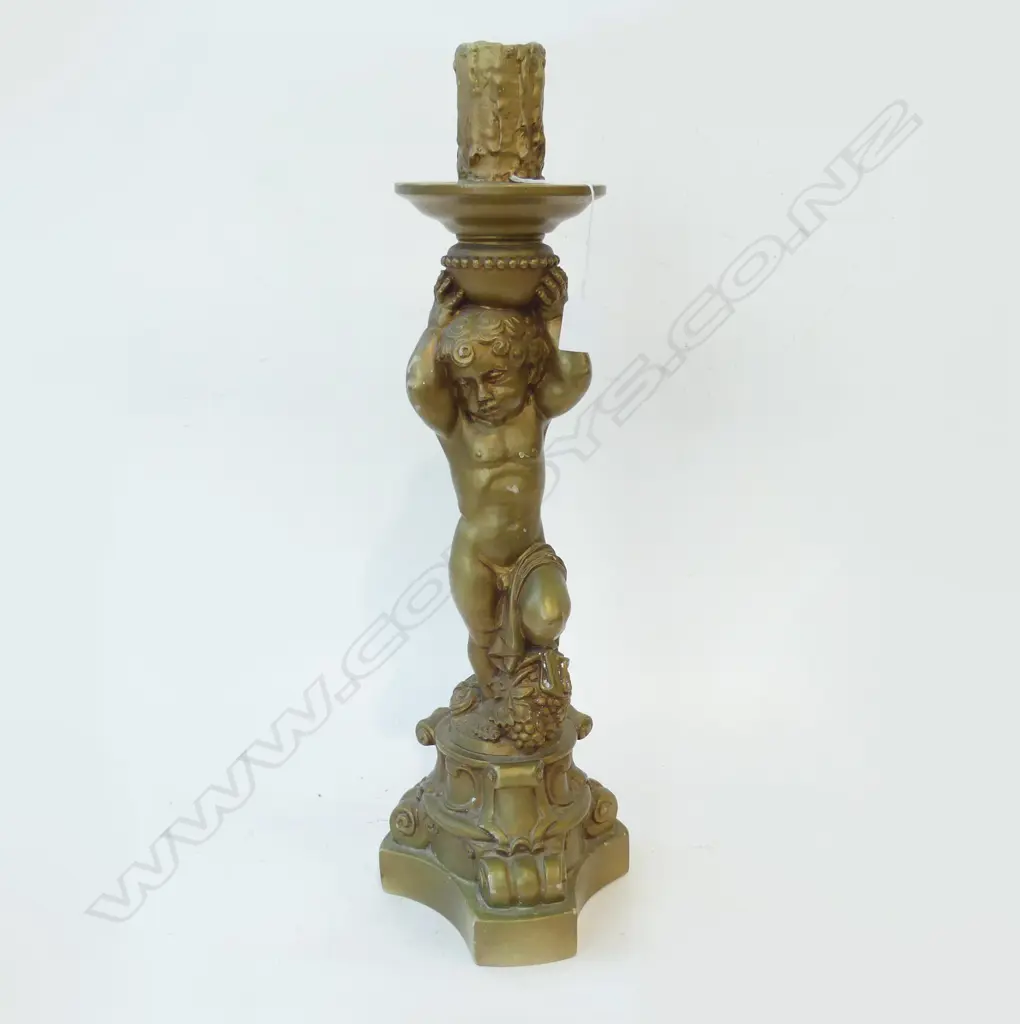 GOLD PAINTED RESIN CHERUB LAMP BASE H.600mm Image 1++