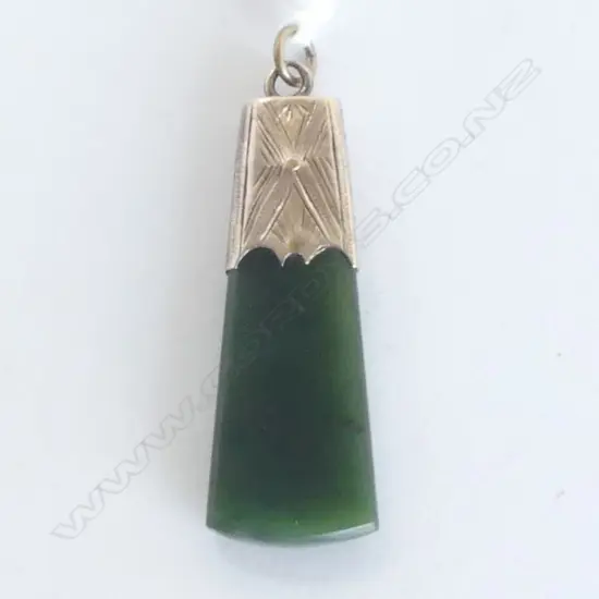 GOLD & GREENSTONE PENDANT L.40mm
