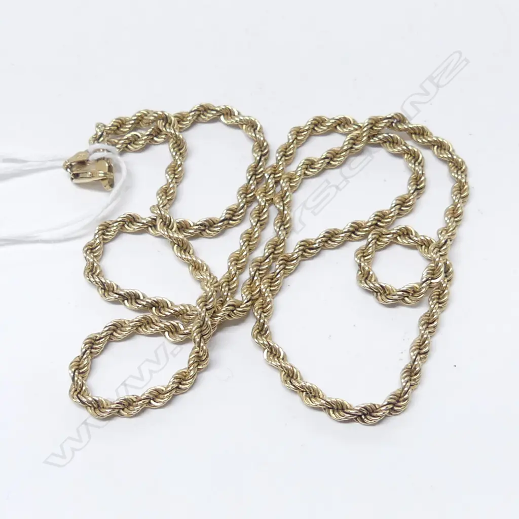 9ct GOLD ROPE TWIST NECK CHAIN L.600mm 26,2gms Image 1++