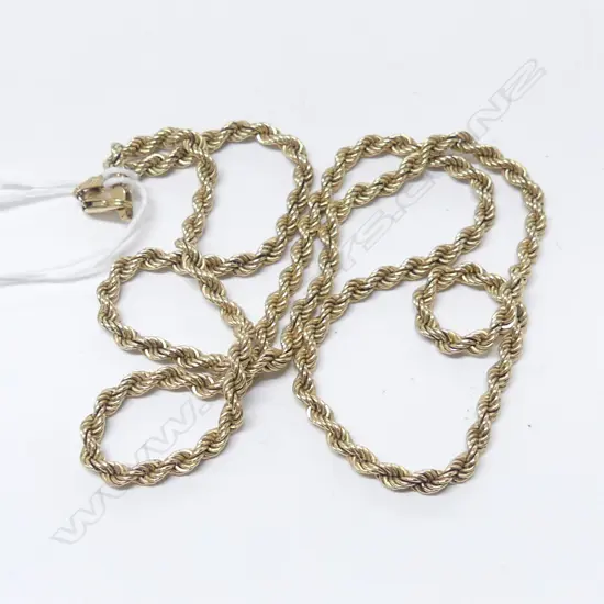 9ct GOLD ROPE TWIST NECK CHAIN L.600mm 26,2gms