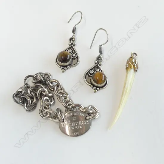 ' TIFFANY' ? SILVER BRACELET + PR ETHNIC SILVER EARRINGS + BIRD BEACK PENDANT