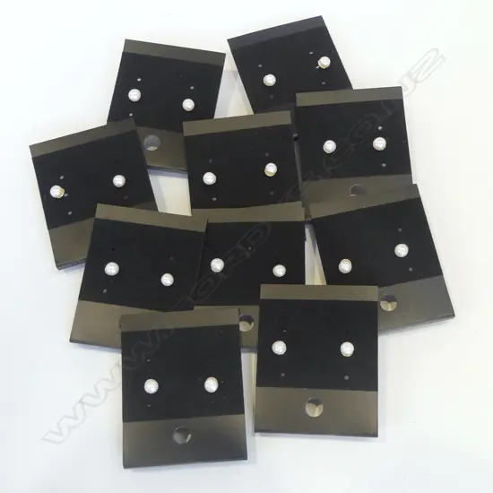 10 PR SILVER & PEARL EARRINGS, NEW