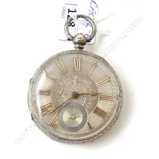 VICTORIAN SILVER London 1879 OPEN FACE POCKET WATCH fussee movement