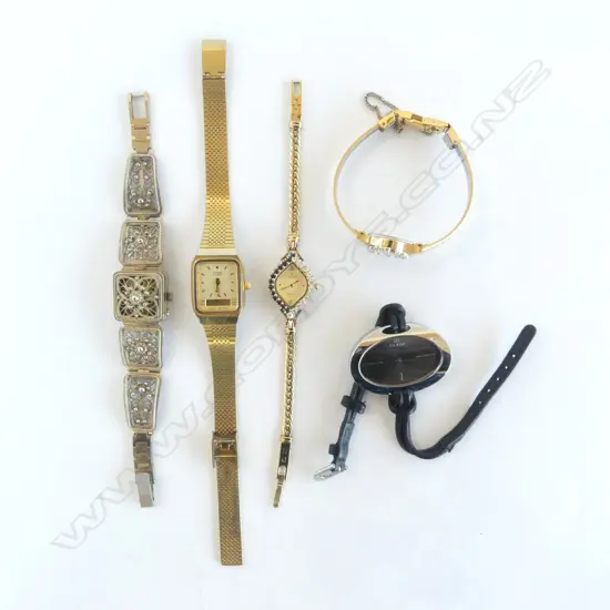 5 LADIES WRIST WATCHES; GP CITIZEN, PULSAR, CHRISTIAN BERNARD + 2 OTHER
