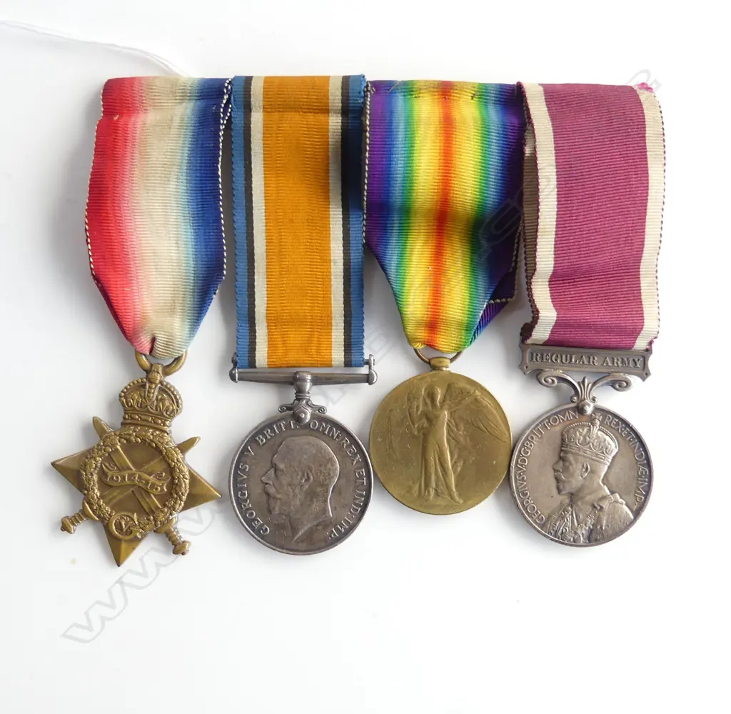 SET OF WW1 SERVICE MEDALS & GOOD CONDUCT MEDAL  PVT  J WALLIS   Image 1++
