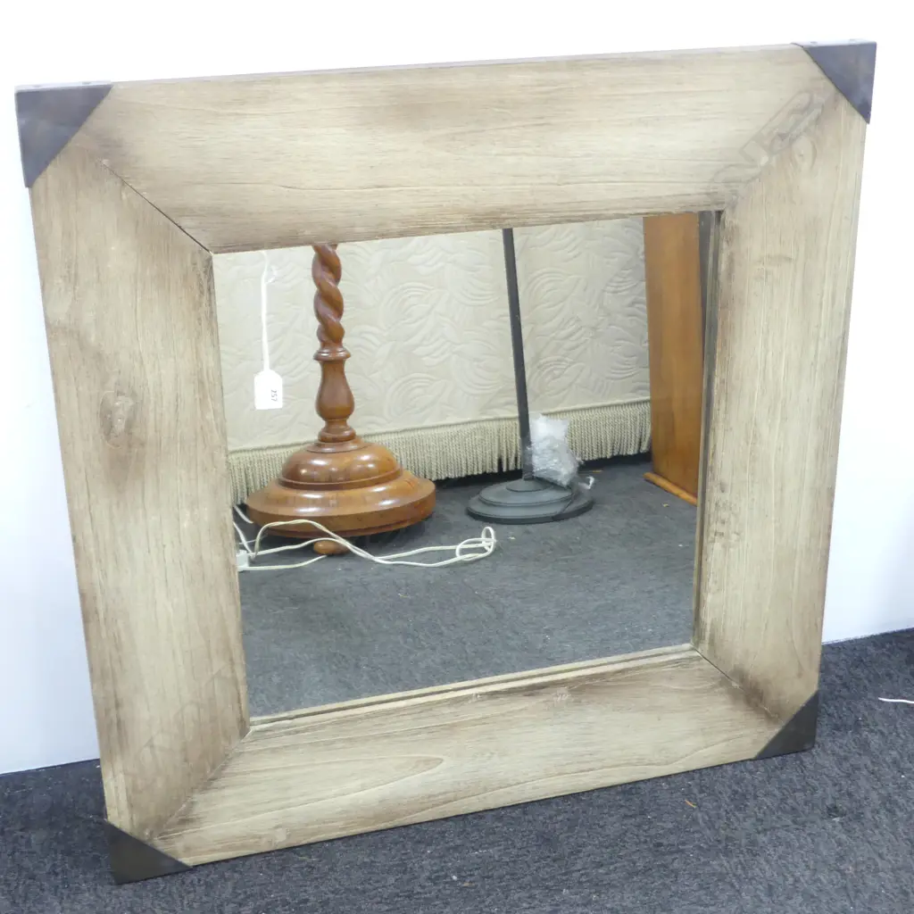LG WOODEN FRAMED MIRROR 800x800mm Image 1++
