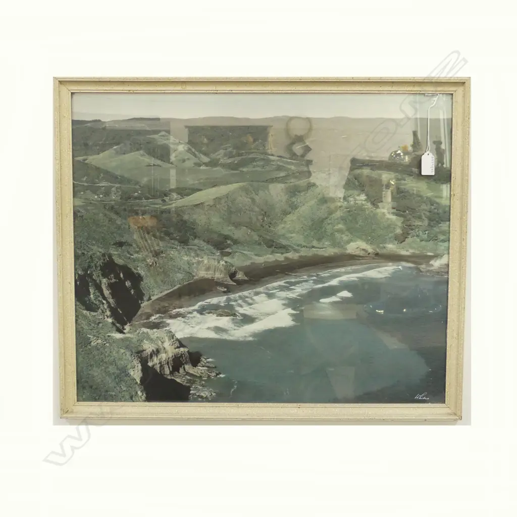 VINTAGE FRAMED WHITES PHOTOGRAPH BETHELLS BEACH H540 W665MM Image 1++