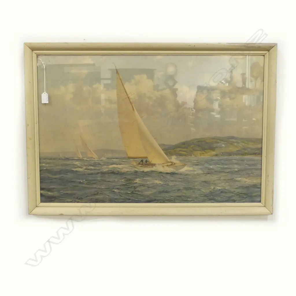 VINTAGE YAGHTING PRINT RACING WINGS H565 W850MM Image 1++