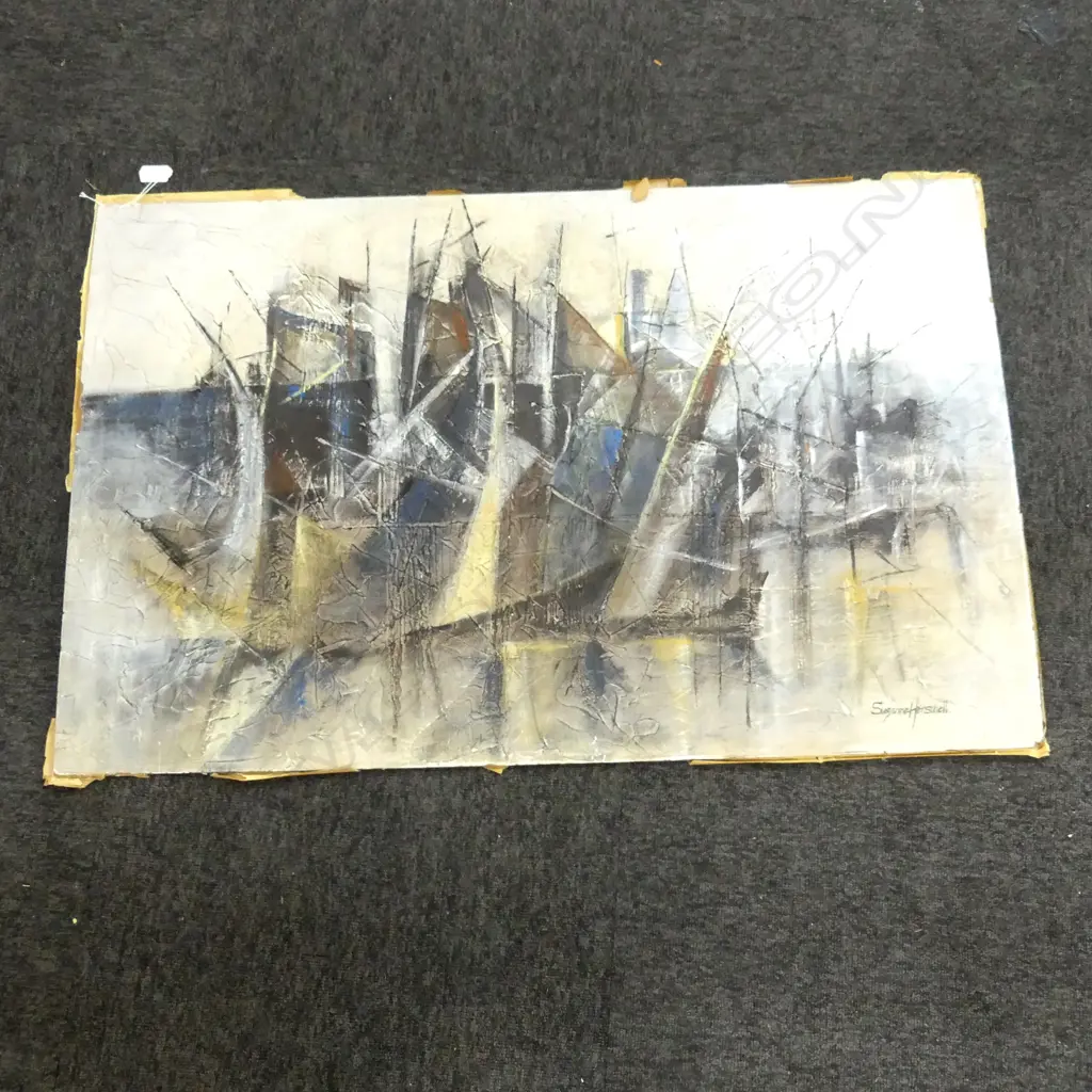 UNFRAMED OIL ABSTRACT BY SUZANNE HERSCHELL H610 L960MM Image 1++