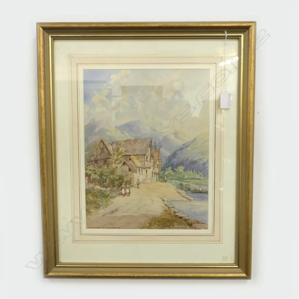 THOMAS CANE 'BOPPART ON THE RHINE' W/C 1898 330x255mm Image 1++