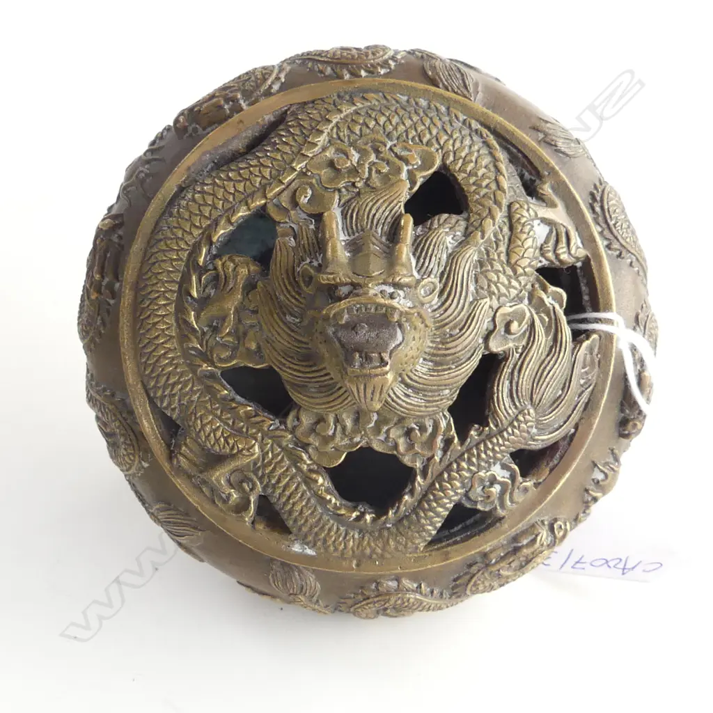 CHINESE BRASS INCENSE BURNER 120mm dia Image 1++
