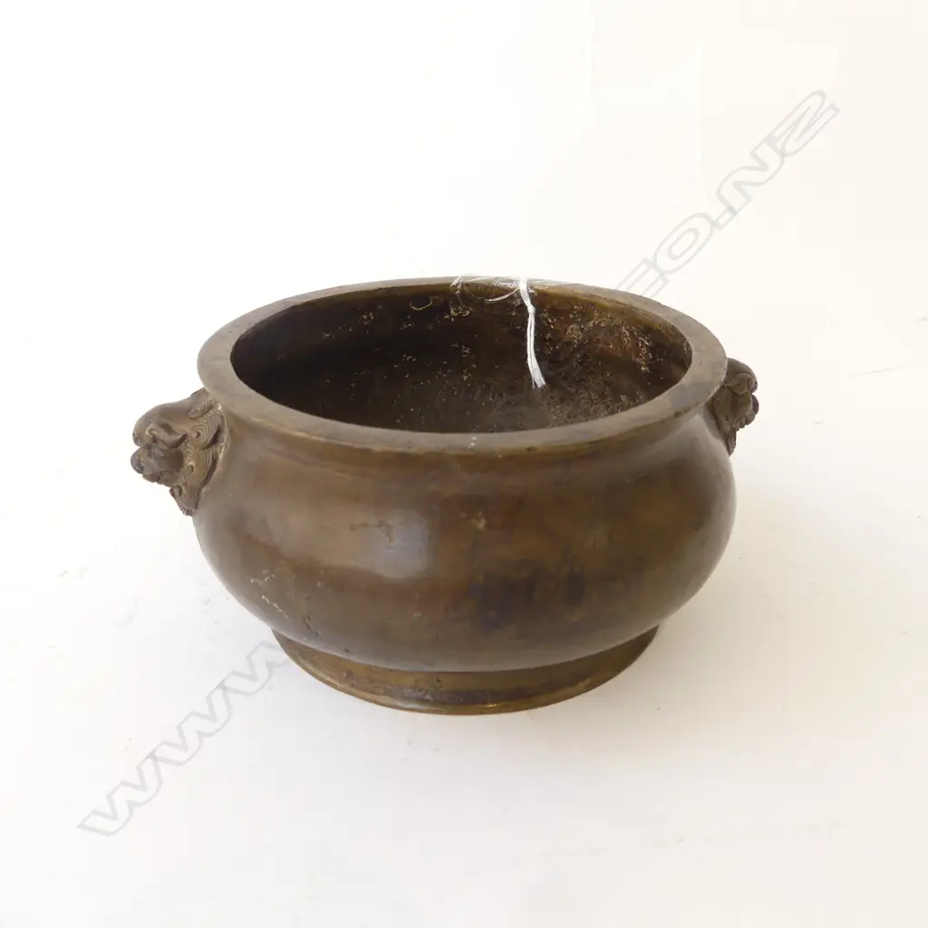 CHINESE BRONZE INCENSE BURNER 135mm dia Image 1++