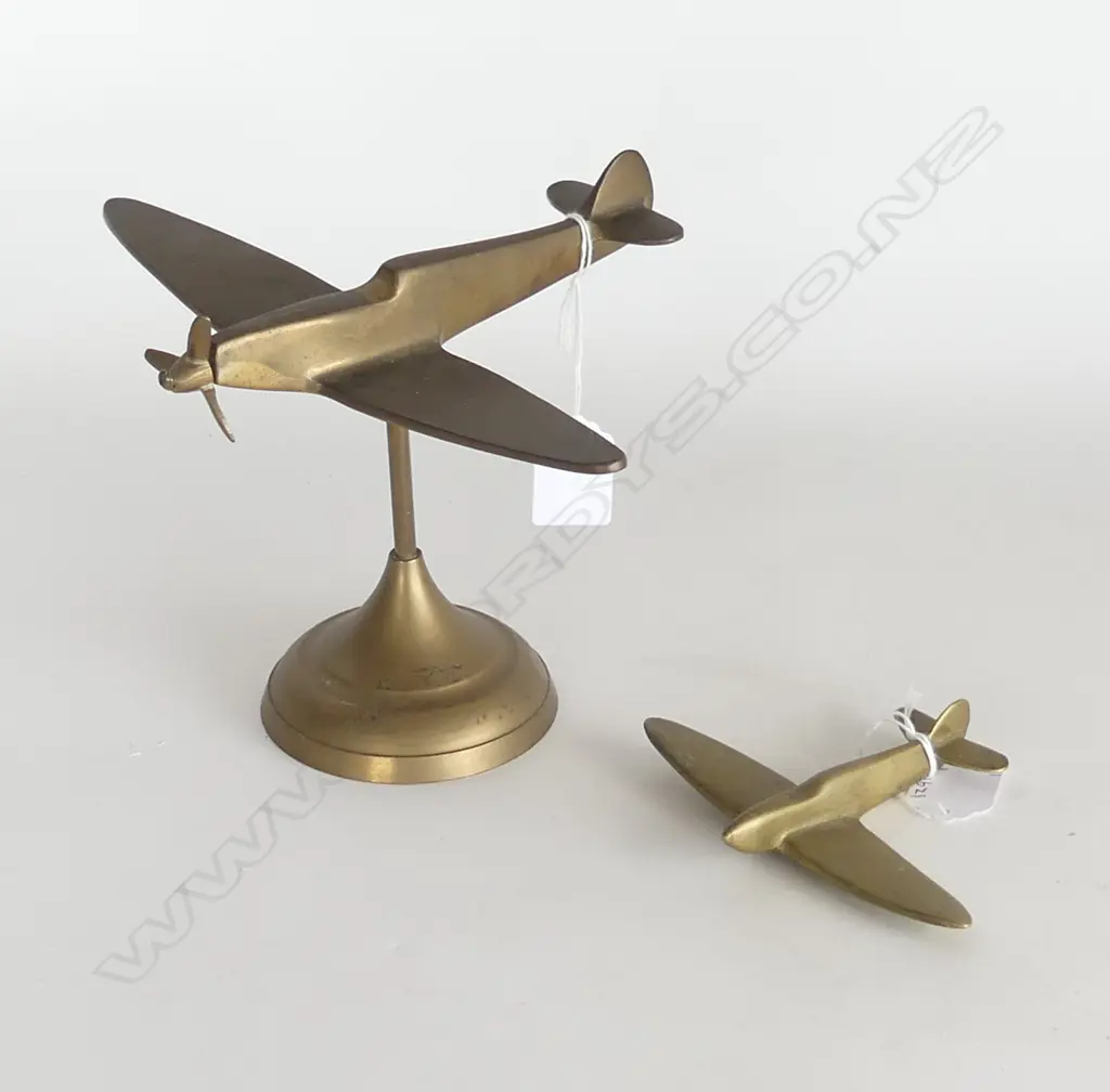 BRASS HURRICANE PLANES ON STANDS H150MM  L175MM & SMALL HURRICAN NO STAND L100MM Image 1++