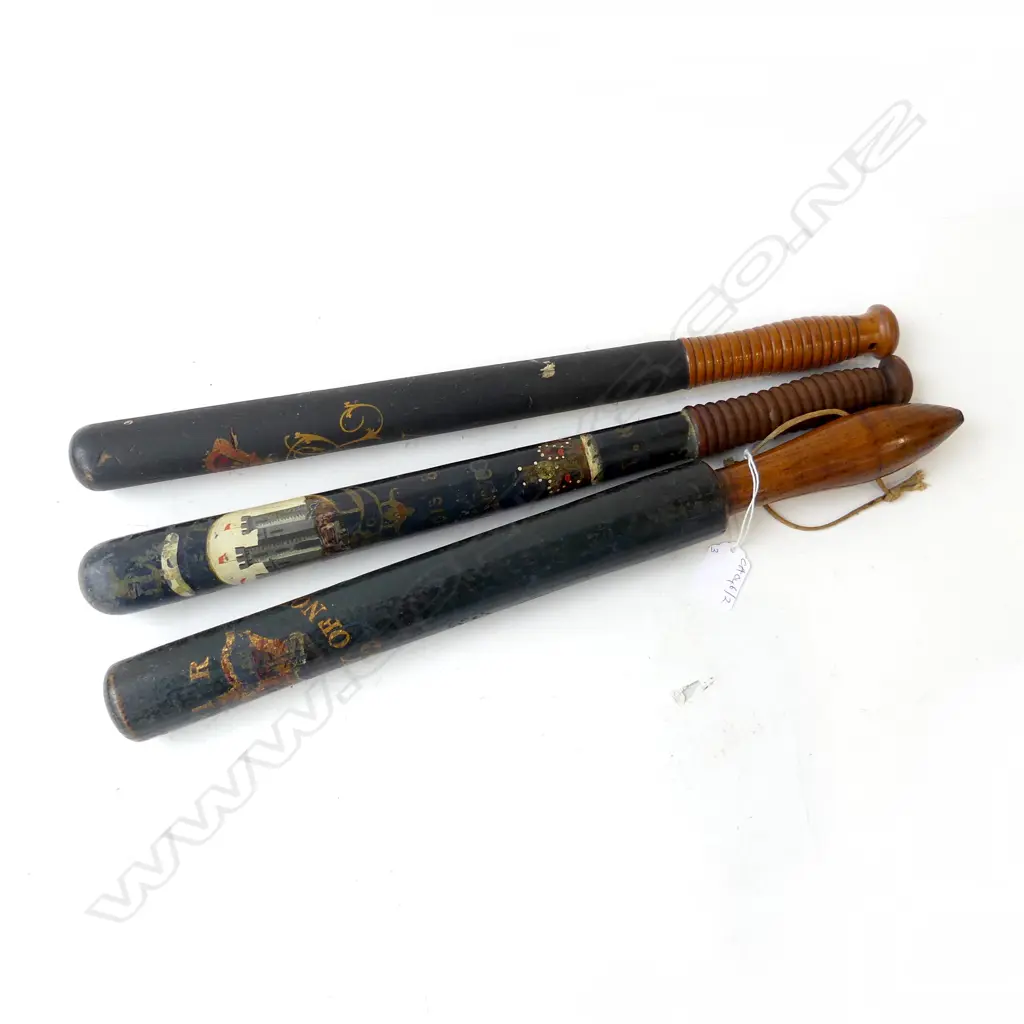 3 ANTIQUE POLICE BATONS EX. JACK RYDER COLLECTION AVONDALE L.480mm Image 1++