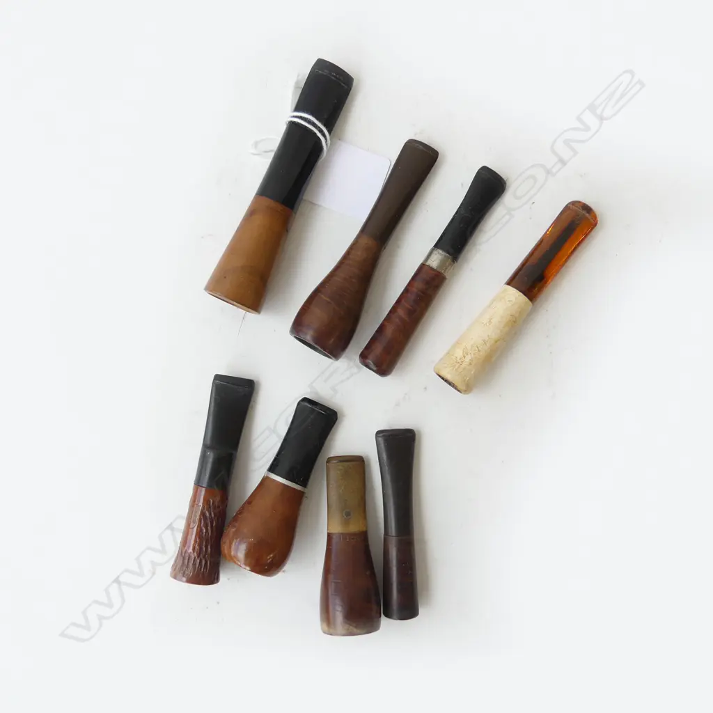 EIGHT CIGAR & CIGARETTE HOLDERS, BRIAR, MEERSCHAUM ETC, L.60MM-92MM Image 1++