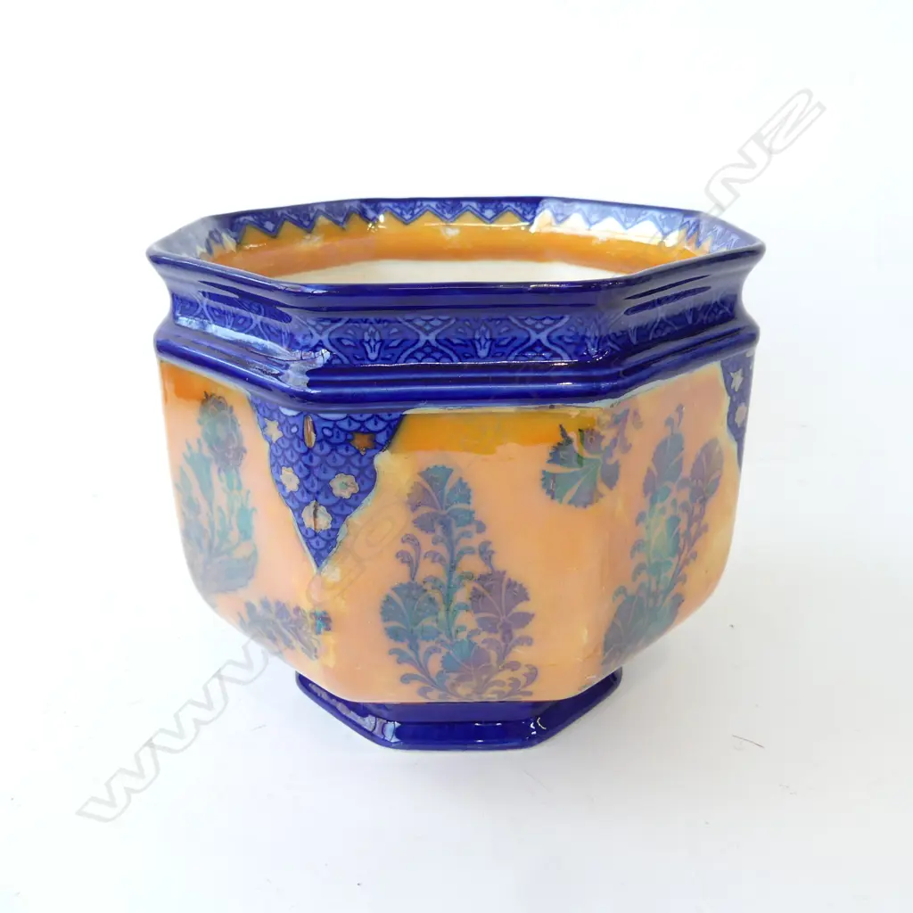 R/D BLUE & ORANGE ARABIAN POT OCTAGINAL JARDINIERE H190 DIA 210MM Image 1++