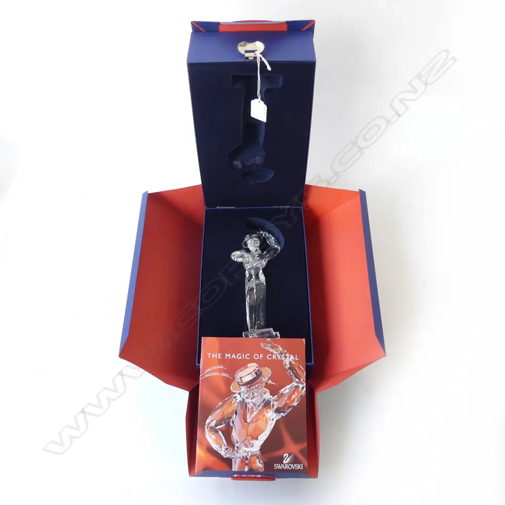 SWAROVSKI 'MAGIC OF DANCE ANTONIO 2003' SIGNED w. CASE & BOX H.210mm + STAND & PLAQUE Image 1++