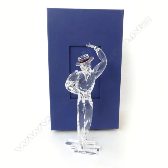 SWAROVSKI 'MAGIC OF DANCE ANTONIO 2003' SIGNED w. CASE & BOX H.210mm + STAND & PLAQUE