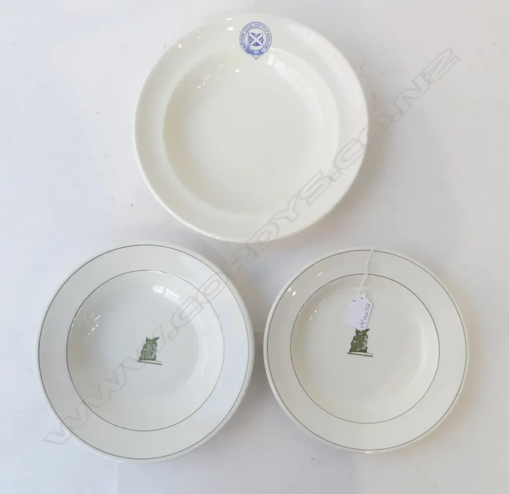 THREE UNION STEAMSHIP CO. LARGE BOWLS – TWO BURSLEM, ONE BRISTOL, D.210MM-250MM Image 1++