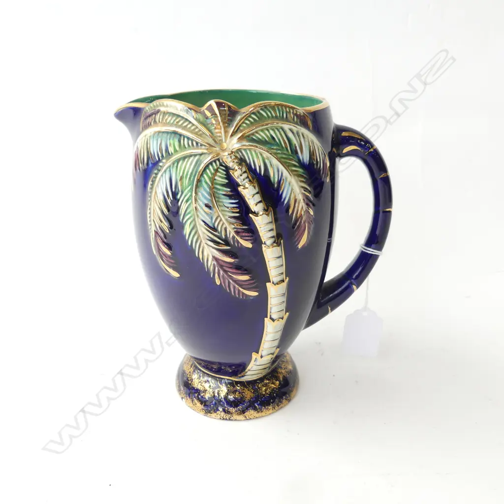 BESWICK DARK BLUE GLAZE PALM JUG H180MM Image 1++
