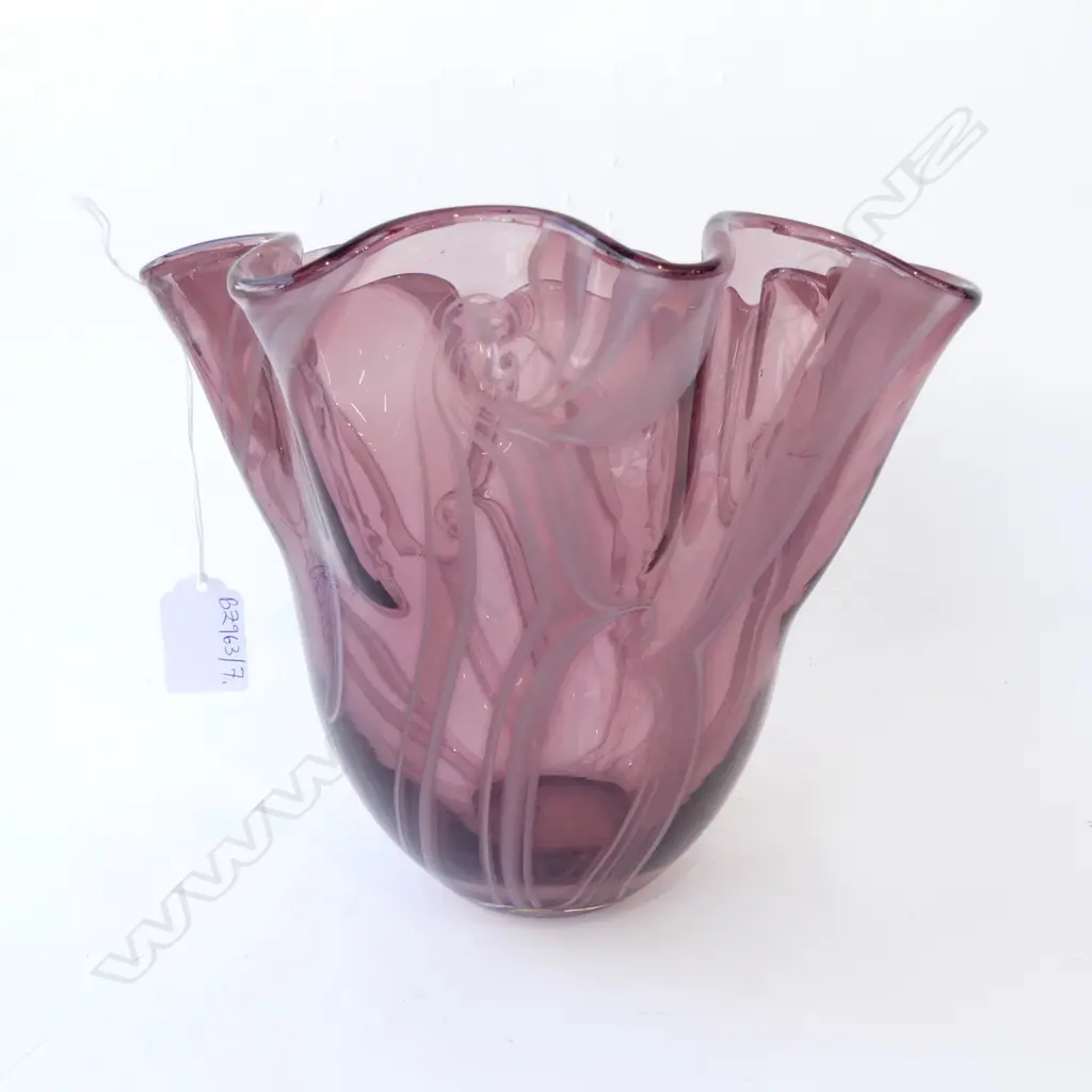 LG PURPLE ART GLASS VASE H.215mm Image 1++