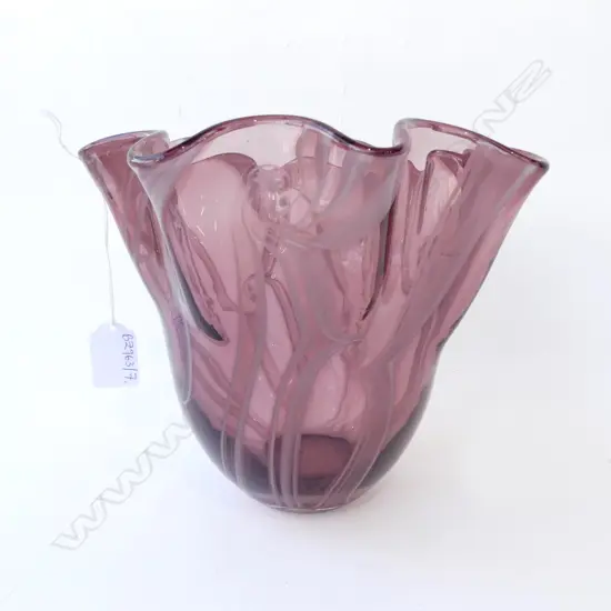 LG PURPLE ART GLASS VASE H.215mm