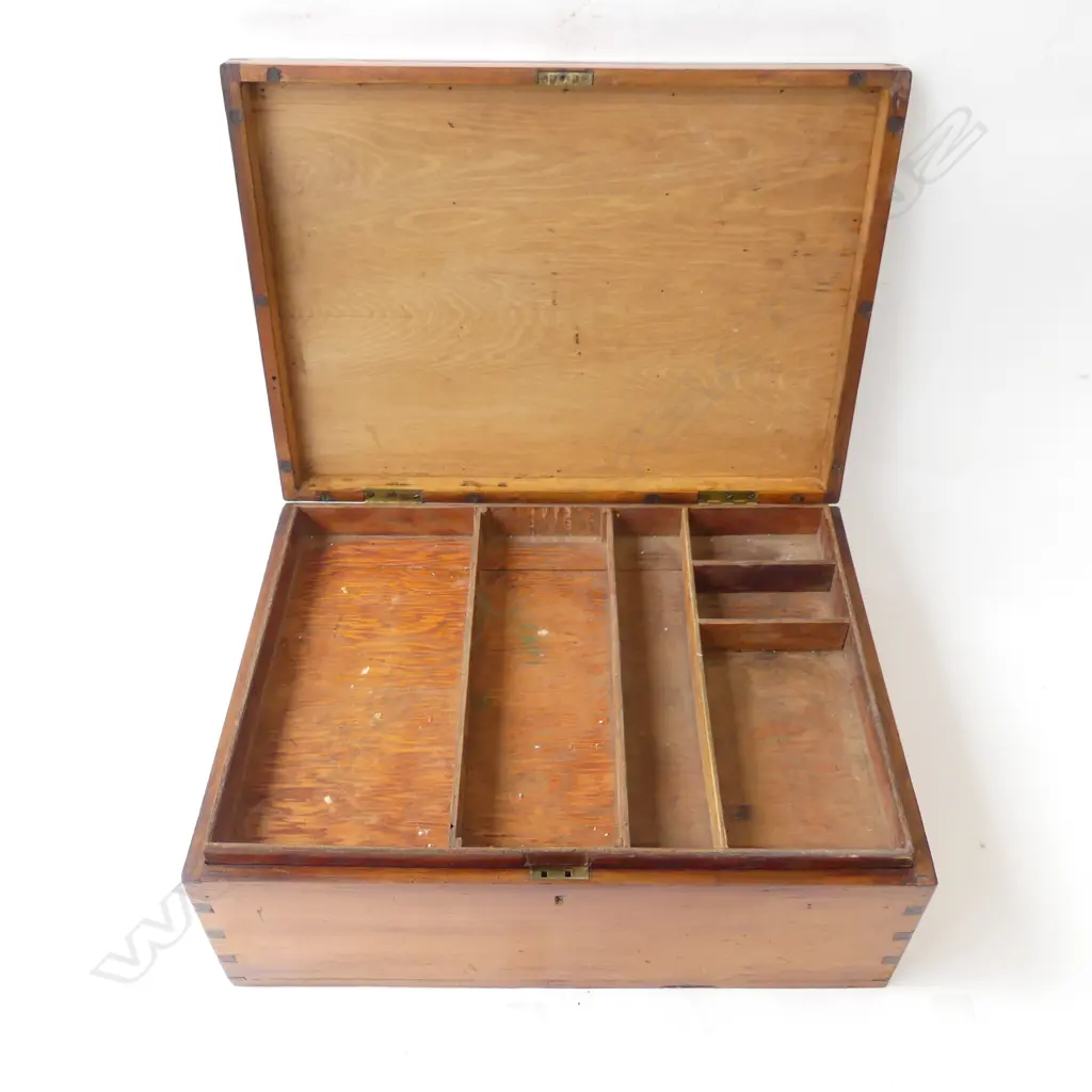 VICTORIAN KAURI ARTIST'S BOX W.390 D.350 H.200mm Image 1++
