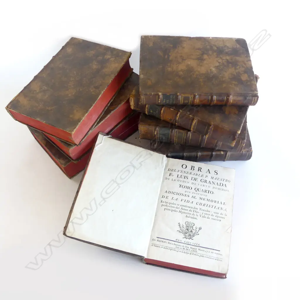8 VOLUMES VICT LEATHER BOUND BOOKS DE AMOR DE DIOS H250MM Image 1++