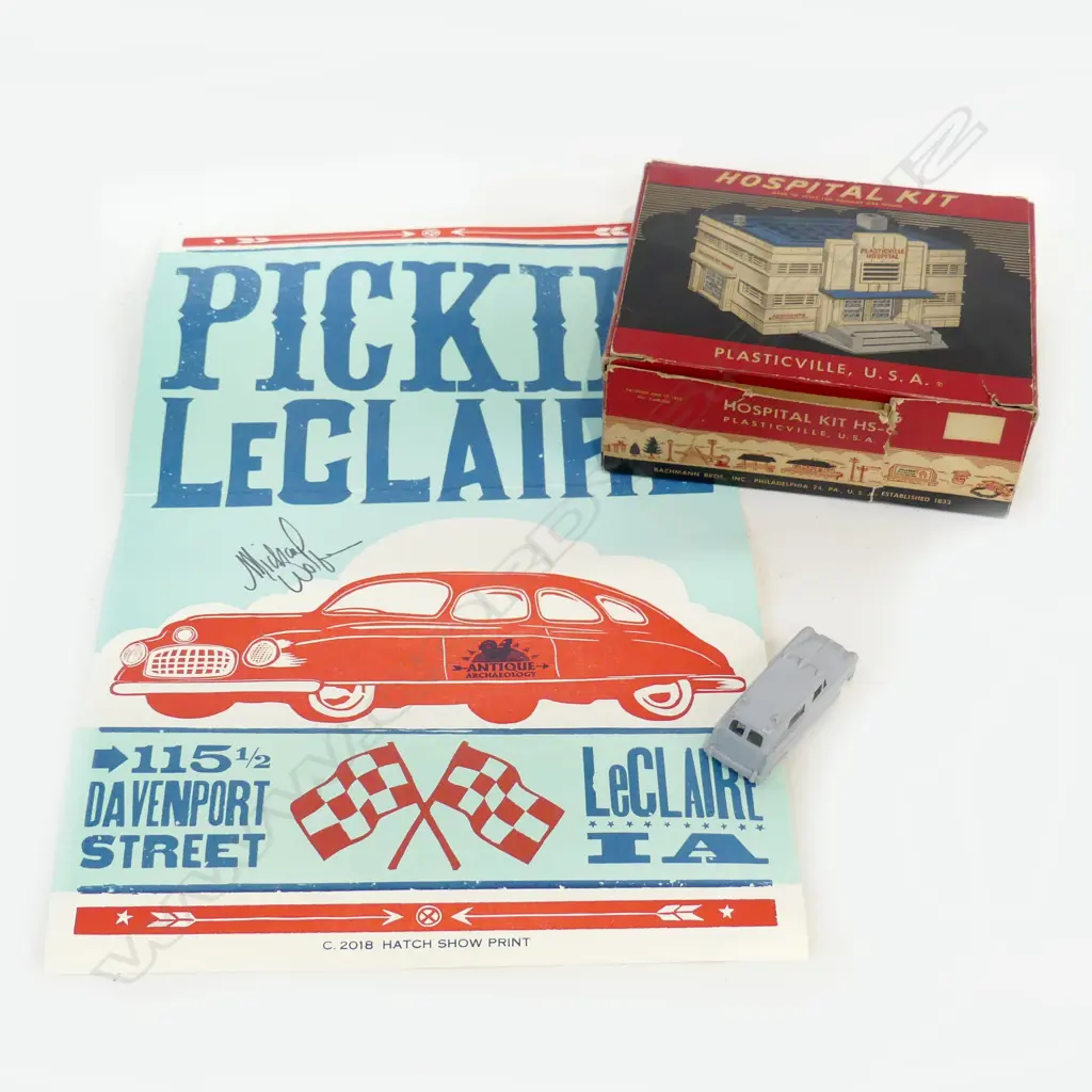 VINTAGE TOY HOSPITAL KIT BY PLASTICVILLE USA, BOXED EX. AMERICAN PICKERS NASHVILLE (w. SIGNED POSTER) Image 1++