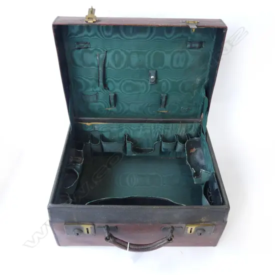 ANTIQUE LEATHER FITTED CASE MAKER  A. BOSWELL 6 HANOVER STREET EDINBURGH, L.430MM W.335MM