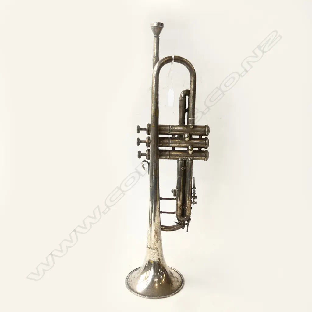 VINTAGE CROMED BRASS TRUMPET L550MM Image 1++