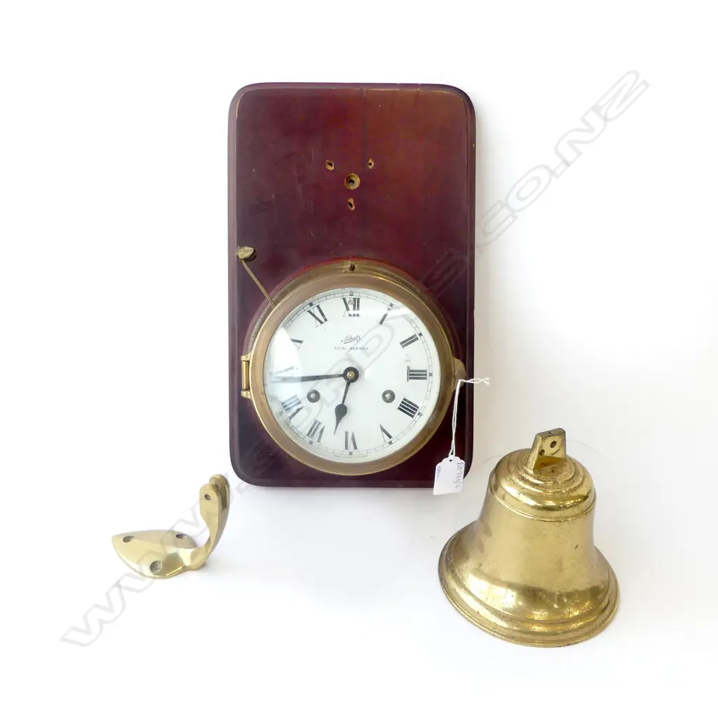 SCHATZ ROYAL MARINER CLOCK w. BELL (REQ. SCREWS) 360x220mm Image 1++