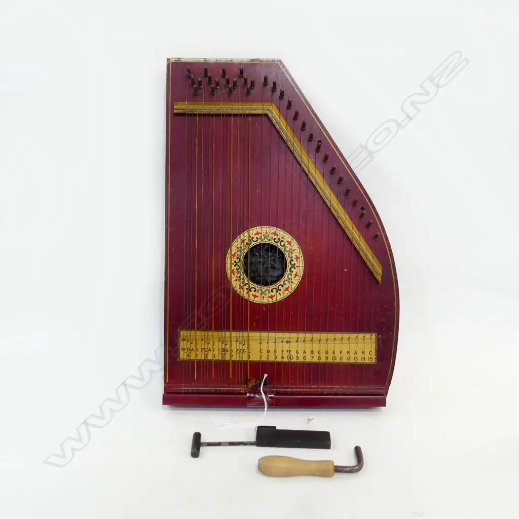 VINTAGE BOXED ZITHER TUNER & STRIKER L480MM Image 1++